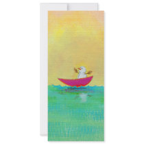 Boating snowman on winter holiday vacation art