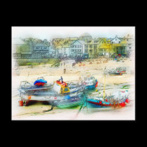 BOATS AS A PAINTING postcards