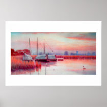 BOATS AT SUNSET PRINT