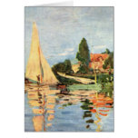 Boats in Harbour painting Greeting Cards