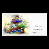 BOATS IN ST. IVES HARBOUR photo cards