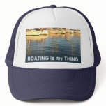 Boats in the marina mesh hat
