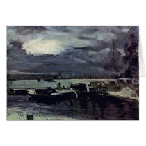 Boats On The River Stour Deadham Church In The Bac Greeting Cards