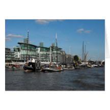 Boats on the River Thames Greeting Cards
