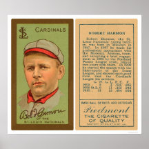 Bob Harmon Cardinals Baseball 1911 Posters