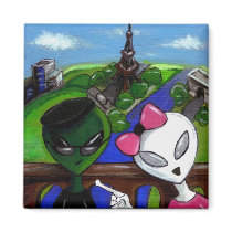 Bob & Jane Invade Paris Refrigerator Magnets