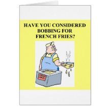 bobbing for french fries greeting card