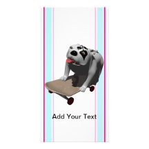 Bobo rides his skateboard personalized photo card