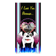Bobo the Devil Dog does Angel Photo Greeting Card