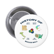 Bocce Ball History Pinback Button
