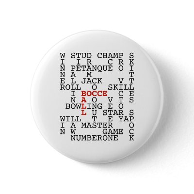 Bocce Ball Puzzle Pinback Buttons by HappyDoggies