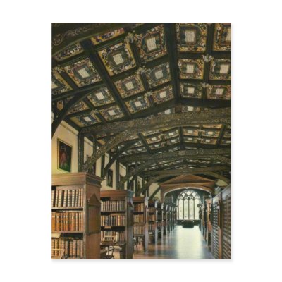 Bodlein Library, Oxford University, England Postcard by angelacisco