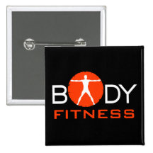 Body Madness Fitness Vitruvian Man Square Buttons