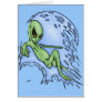 Body Surfing Alien Greeting Card