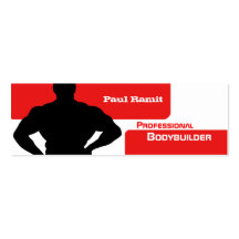 Bodybuilder Pro Red White Business Card