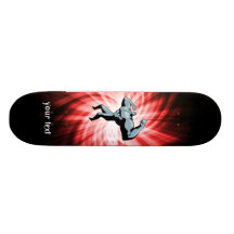 Bodybuilder; red skate deck