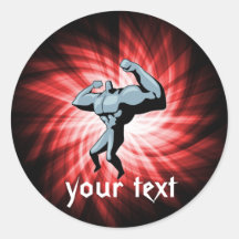 Bodybuilder; red sticker