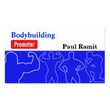 Bodybuilding Promoter Blue White Business Card