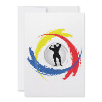 Bodybuilding Tricolor Emblem Custom Invitations