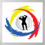 Bodybuilding Tricolor Emblem Poster