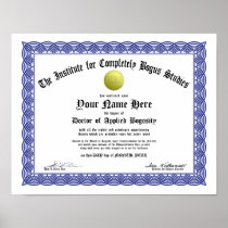 Bogus Doctorate Certificate - Applied Bogosity Poster