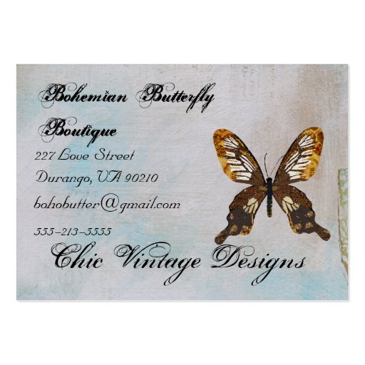 Bohemian Butterfly Boutique Boho Business Card