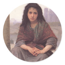 Bohemienne (The Bohemian) by William Bouguereau Round Stickers