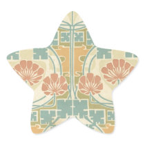 boho art deco vintage art flower pattern star sticker