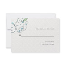 BOHO Chic Garden Wedding Blue RSVP Custom Announcement
