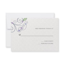 BOHO Chic Garden Wedding Purple RSVP Custom Invite