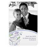 BOHO Chic Photo Save the Date Purple Budget Magnets