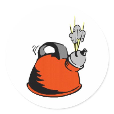 Boiling Teakettle Round Sticker by TNMgraphics