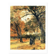 Bois de Boulogne, People Walking, Vincent van Gogh Post Card