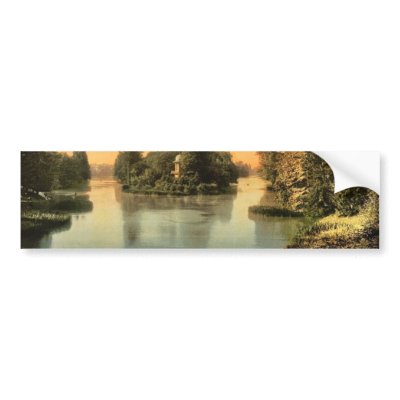 Bois du Boulougne (i.e., Boulogne), the lake, Pari Bumper Sticker by photochrom