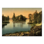 Bois du Boulougne (i.e., Boulogne), the lake, Pari Greeting Card