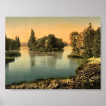 Bois du Boulougne (i.e., Boulogne), the lake, Pari Print