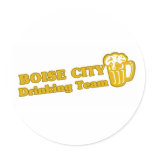 Boise City Drinking Team tee shirts Round Stickers