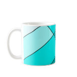 Bold aqua tones cute abstract art design mug