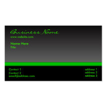 Bold Black and Green business card