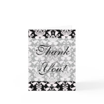 bold black and white damask pattern greeting card