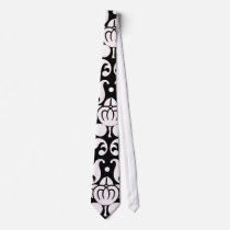bold black and white damask pattern neck wear