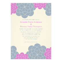 Bold Blooms Modern Wedding Invitations (fucshia)