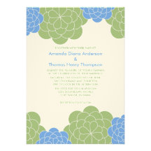 Bold Blooms Modern Wedding Invitations (green)