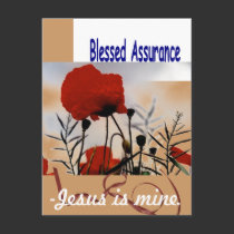 Bold Blue Blessed Assurance Poppies postcards