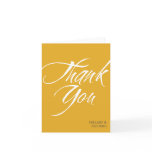 Bold brush stroke golden yellow thank you cards
