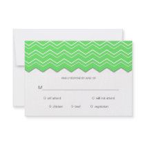Bold Chevron Lime Green RSVP Invites