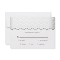 Bold Chevron Silver on White RSVP Personalized Announcement