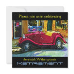 Bold Colors Antique Car Retirement Party Custom Announcement