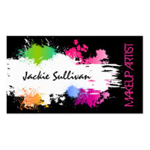 Bold Colour Splash Makeup Artist Business Cards