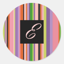 Bold Colourful Stripes Letter E Sticker
